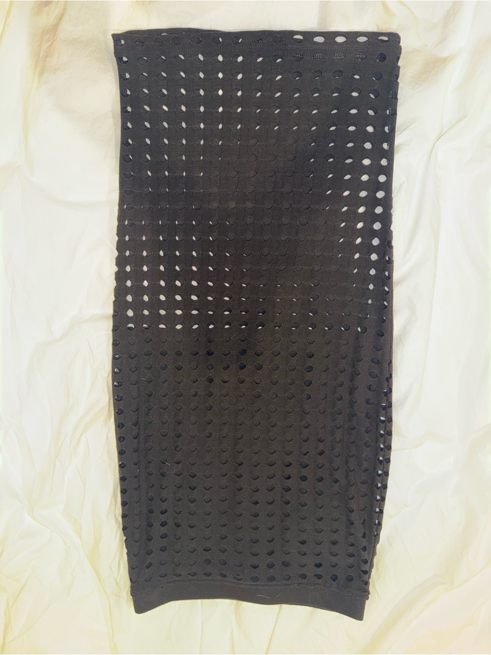 Black Eyelet Pencil Skirt - Sleek Women's Skirt